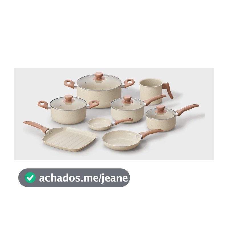 Jogo Com 8 Panelas Antiaderentes De Ceramica Terrara Bege - Oikos