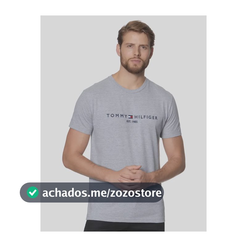 Camiseta Tommy Hilfiger Im Core Logo Light Grey Heather N/a Gg Liso