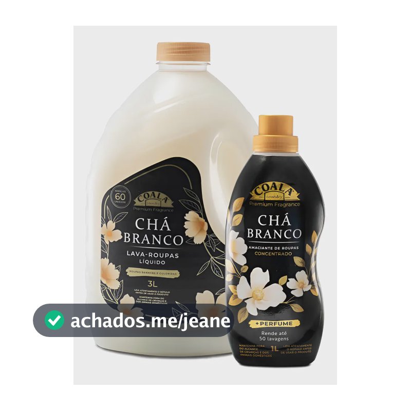 Kit Lava Roupas Coala 3l + 1 Amaciante Chá Branco