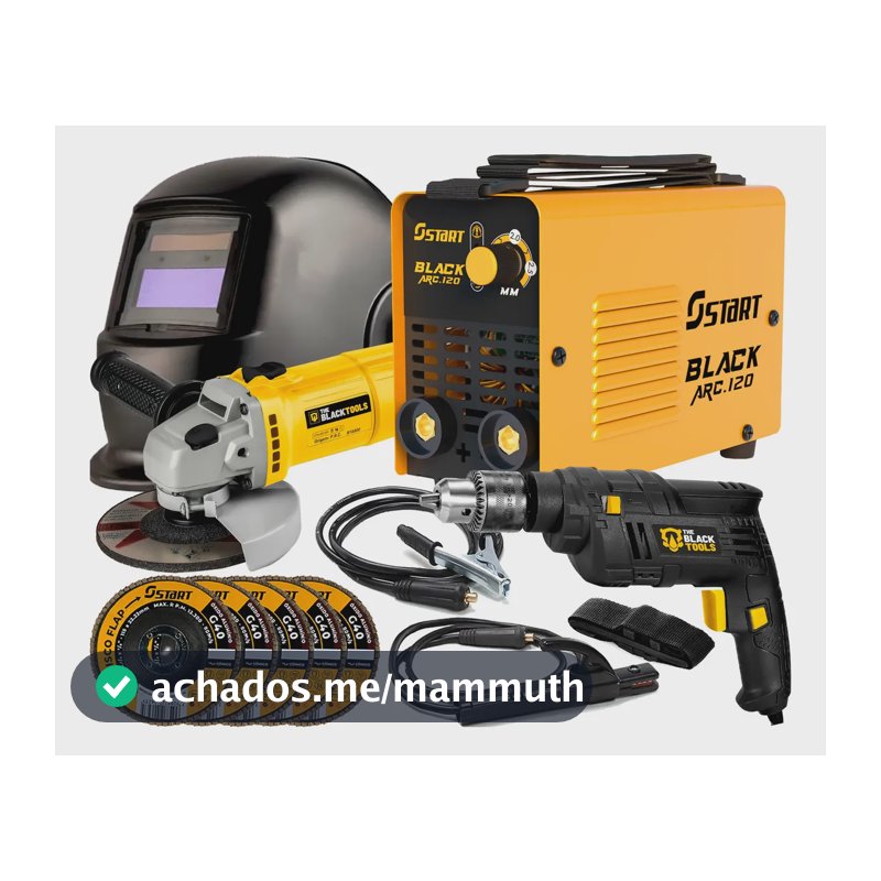 Máquina De Solda Portatil 120a + Esmerilhadeira + Furadeira