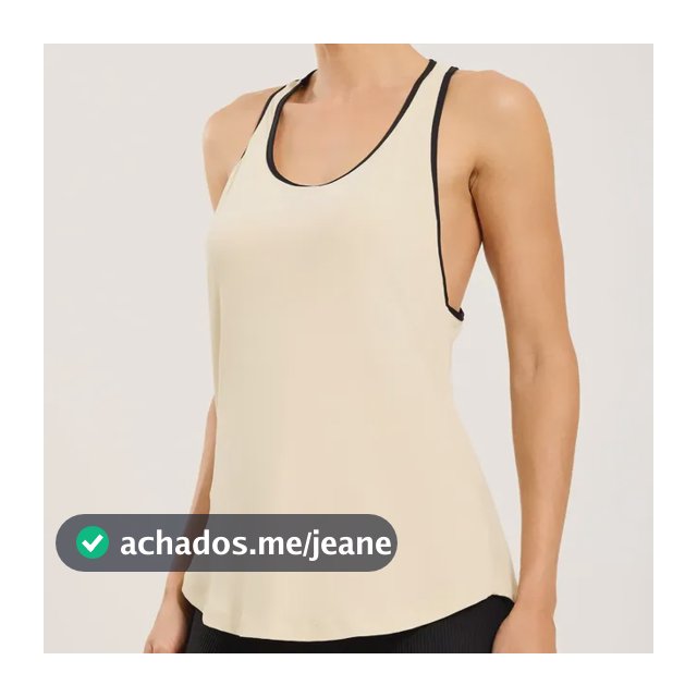 Regata Viés Colorido Soft Bege Microfibra Donna Carioca