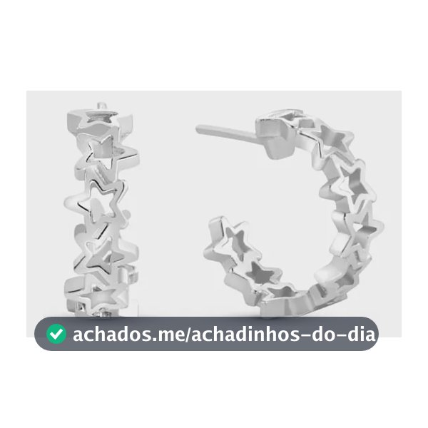 Argola Life Estrelas Em Prata 925, 17,5mm