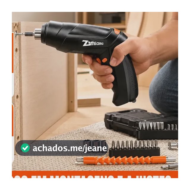 Kit Mini Parafusadeira Elétrica e Furadeira Sem Fio, 4.2V, com 47 Peças e Bateria USB – ZML-013