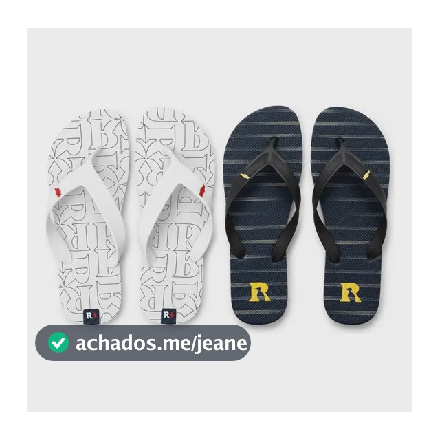Kit 2 Pares Chinelo Masculino Reserva Confortável E Macio Coqueiro E Preto Dourado 41/42