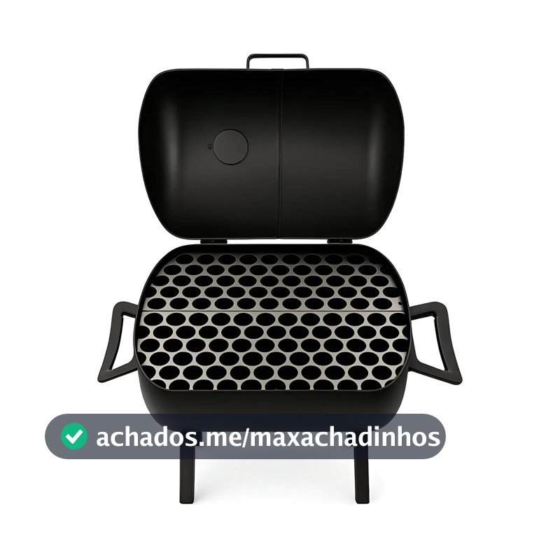 Churrasqueira Móvel Bafinho S-FORTE Preta de Carvão com Grelha em Aço Inox