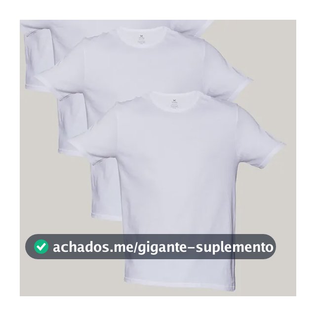 Kit 5 Camisetas Básicas Masculinas Algodão Branca Hering  Branco P Liso