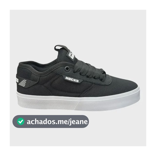Tenis Hocks Flat Core Lona Preto E Branco - Original