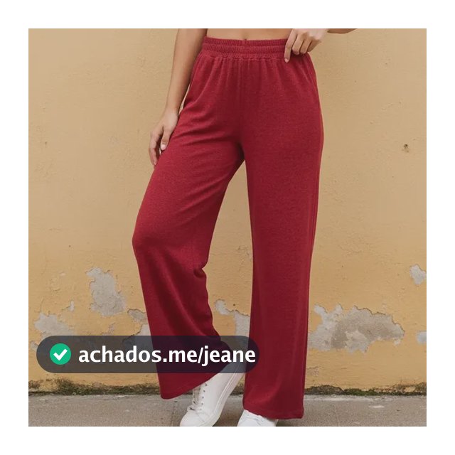 Calça Malha Pantalona Feminina Lady K Vermelho