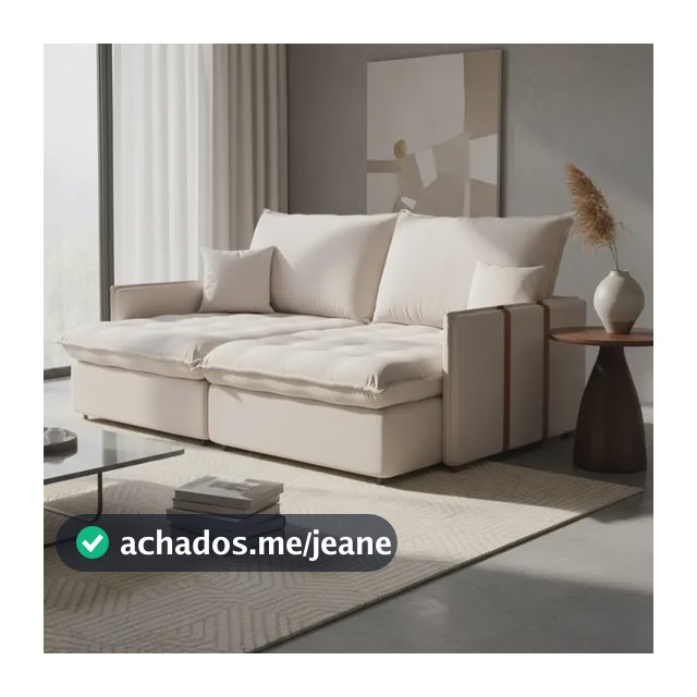 Sofá-cama Retrátil 3 Lug Molas Ensacadas 2,00mt Faenzo Linho