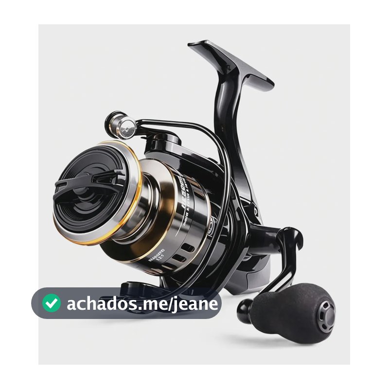 Molinete Pesca Carretel Carretilha He5000 Fiação Metal5.2:1 Preto Direito/esquerdo