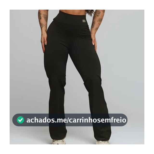 Calça Legging Flare Cintura Alta Zero Transparência Academia