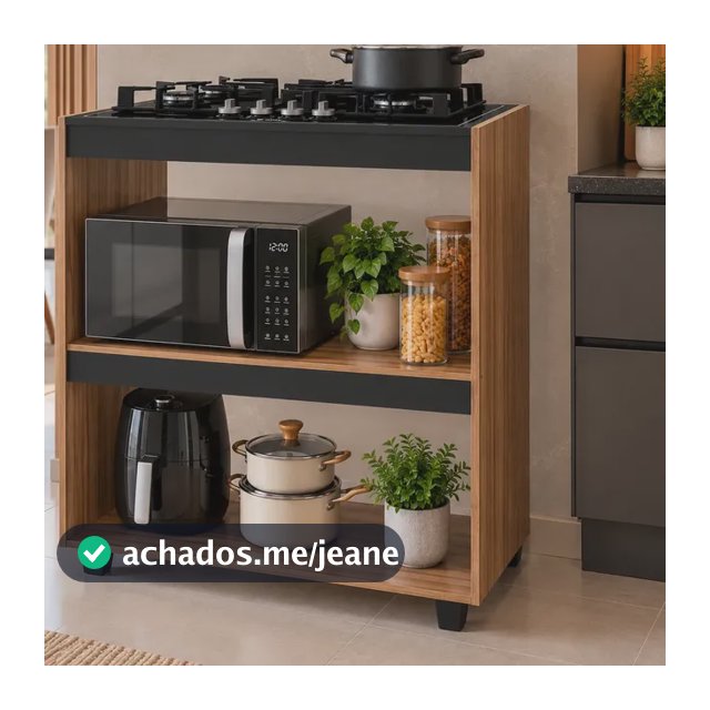 Balcão Para Cooktop 4 E 5 Bocas Compacto Com Nicho De Forno Madeira E Preto