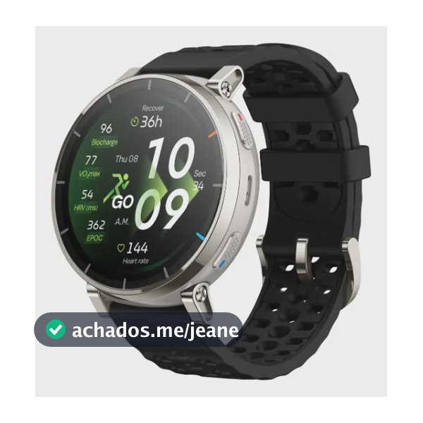 Amazfit Active 3 Premium Smartwatch 45mm Aço Inox Silicone Prateado Mesh Preto