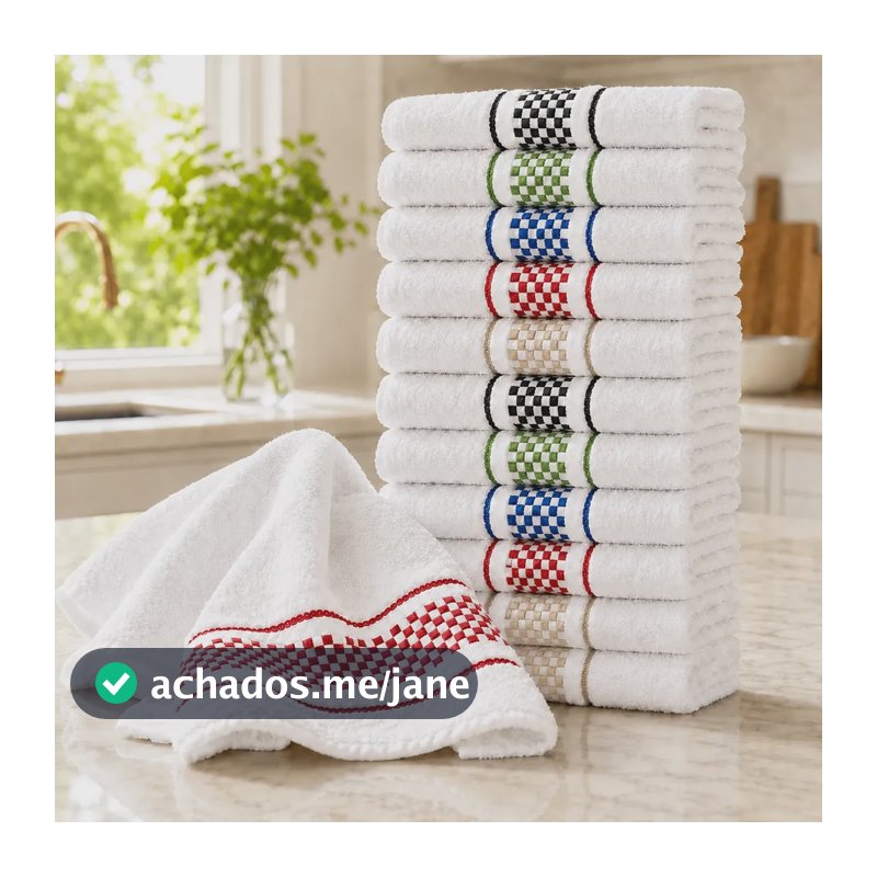 Kit 5 Panos De Prato Luxo Atoalhados Alta Absorção Premium Sortidos