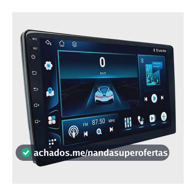 Central Multimídia H-Tech 9" QLED Octa-Core 6GB RAM 128GB GPS Wi-Fi Bluetooth