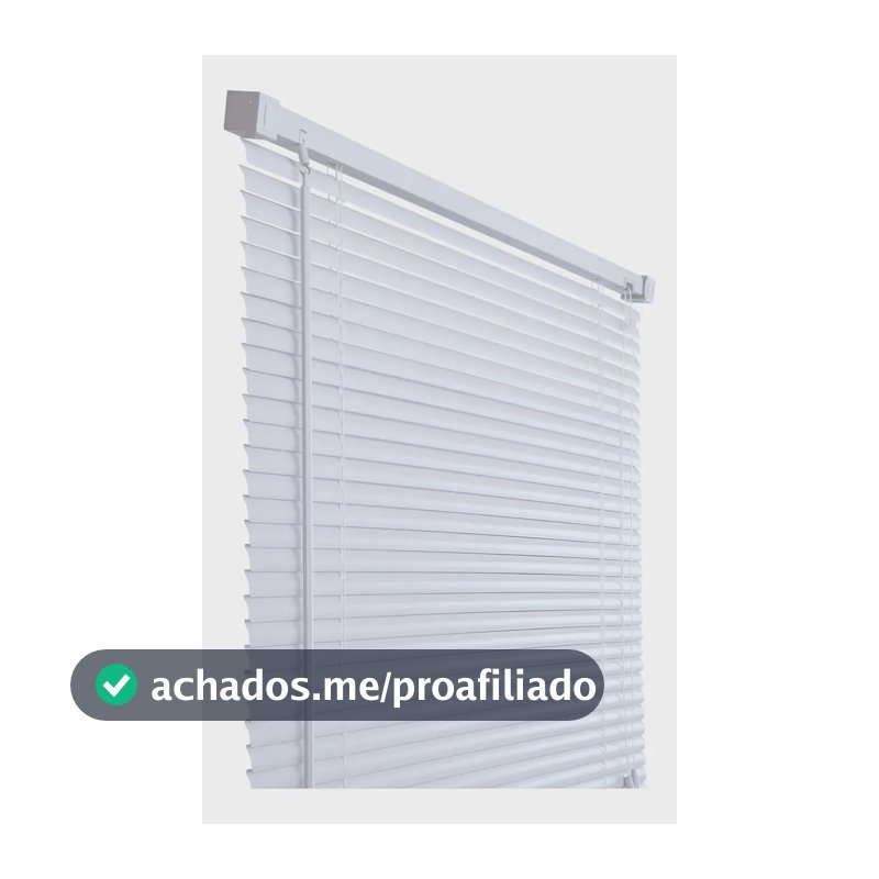 Cortina Persiana Para Quarto Escritório Sala Horizontal 140cm Cor Branco