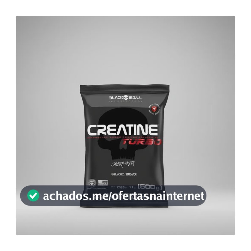 Creatine Turbo 500g Refil Black Skull USA Sem Sabor