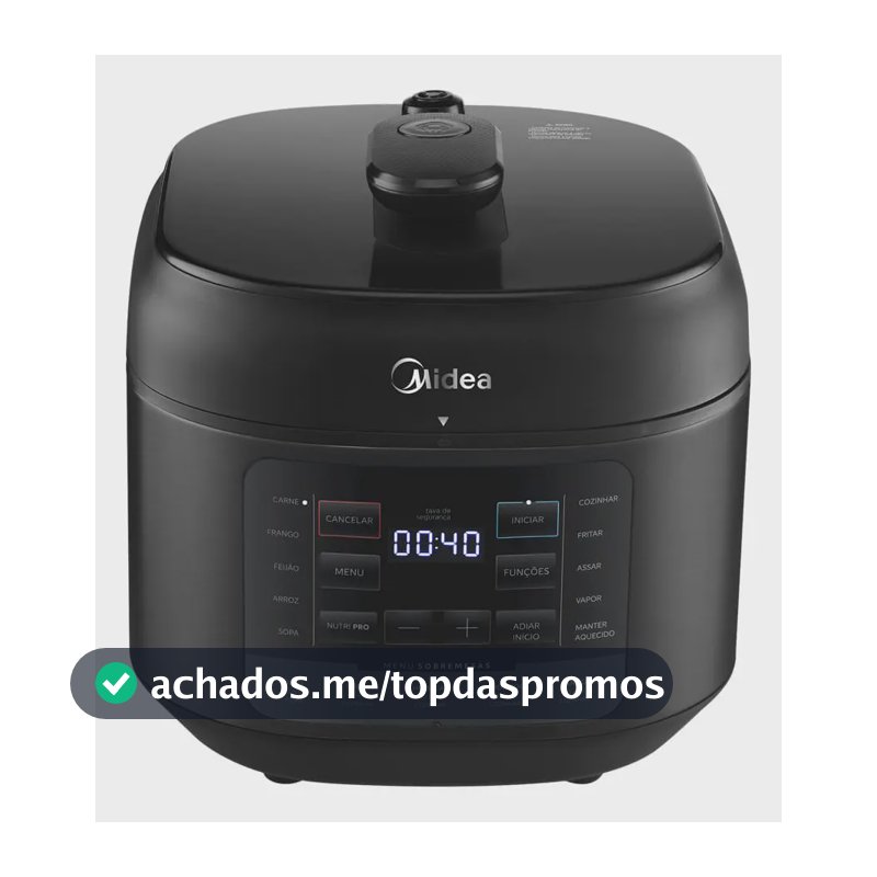 Panela De Pressão Elétrica 5l Nutripro Preta Midea Cor Preto