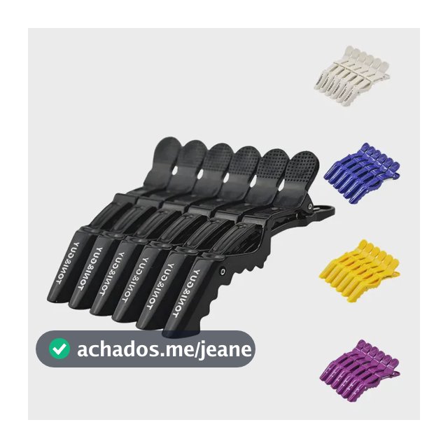 6 Presilhas Crocodilo Prendedor Cabelo Clips Bico Pato