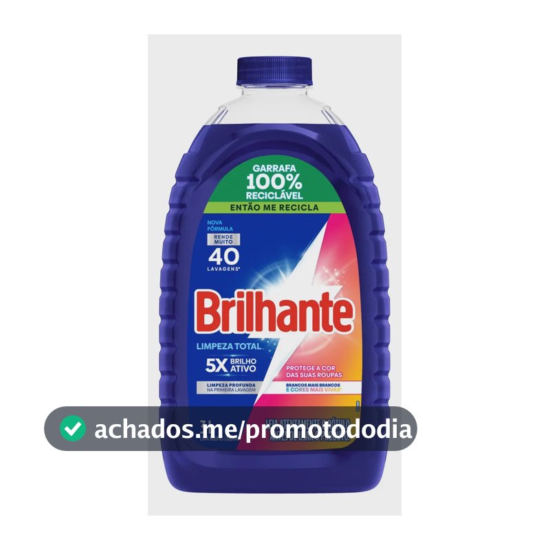 Brilhante Lava Roupas Líquido Limpeza Total 3 Litros