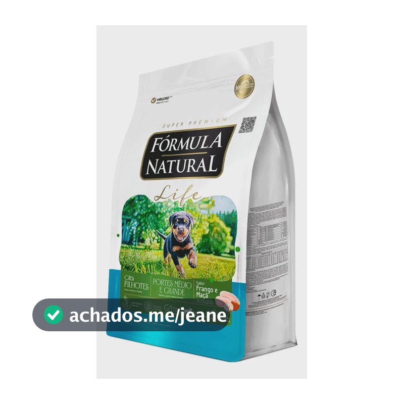 Fórmula Natural Super Premium Life ração cães filhotes portes médio e grande 10,1kg