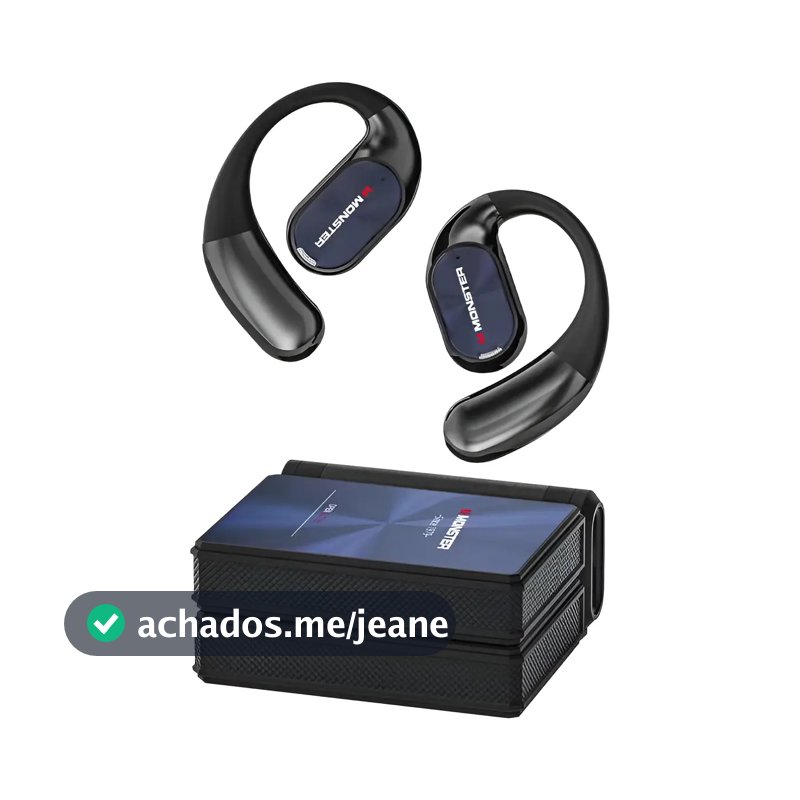 Fone De Ouvido Sem Fio Monster Ac530 Bluetooth 6.0 Esportes Preto