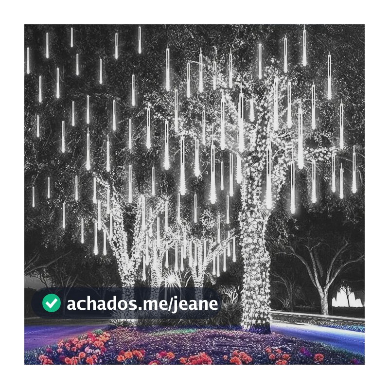 Cascata Meteoro 50cm Snowfall 8 Tubos Chuva Led 2,5m Bivolt Branco-frio Bivolt 110 220v