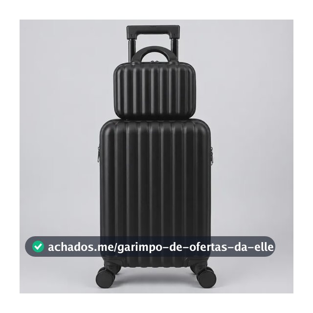 Mala De 10kg Bordo De Mão Bloguerinha Com Frasqueira Preto Liso