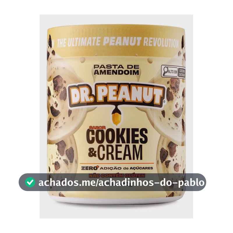 Suplemento em pasta Dr. Peanut Melhor Pasta de Amendoim amentoim cremosa sabor Cookies and cream x 600g