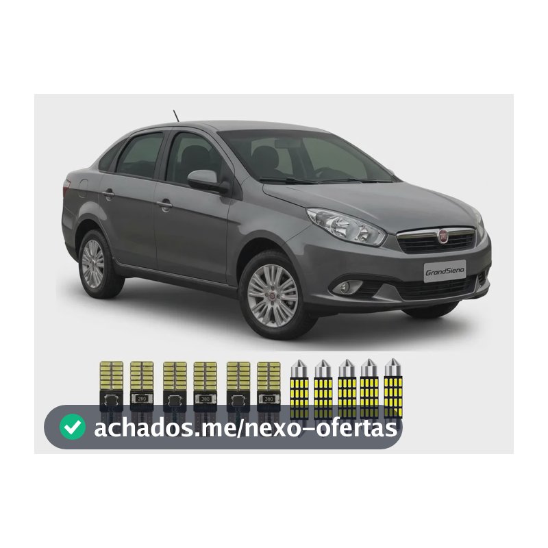Kit Ultra Led Premium Internas Fiat Grand Siena 2012 A 2018 T10 / Torpedo Branco Branco-frio