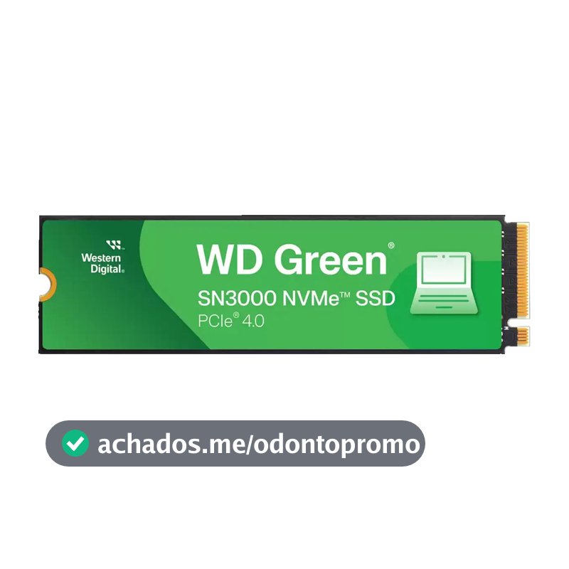 SSD 1TB M.2 NVMe PCIe 4.0 Western Digital Sn3000 Velocidade de Leitura e Gravação 5000/4200 MB/s WDS100T4G0E-00CPS0