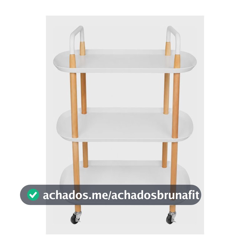 Carrinho Organizador P/ Cozinha Multiuso 3 Andares Branco Branco