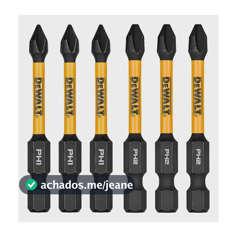 Kit Pontas Bit Philips Ph2 E Ph1 Flextorq 06 Peças Dewalt