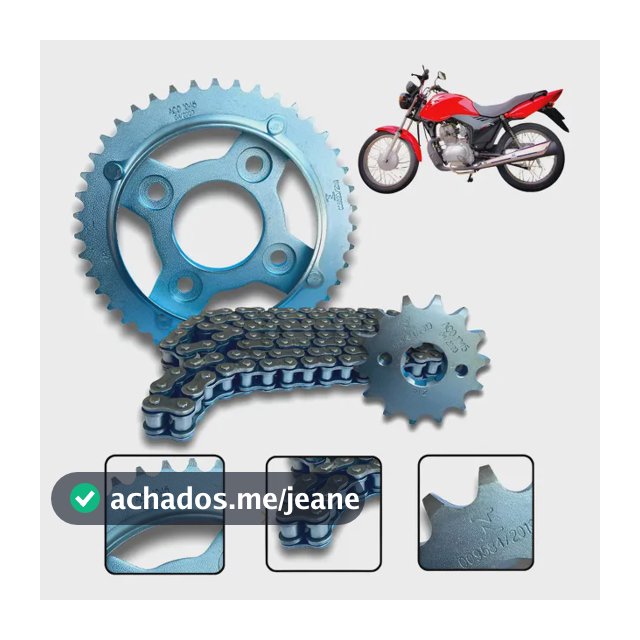 Kit Relaçao Cg 125 Fan 125 2009 2010 2011 2012 2013 Aço 1045 Prateado