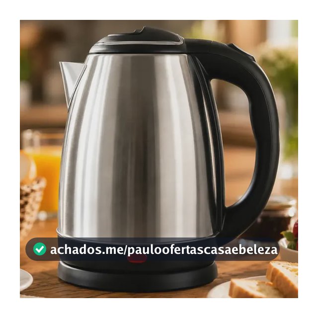 Chaleira Elétrica Inox 1,8 Litros com Desligamento Automático e Base Giratória