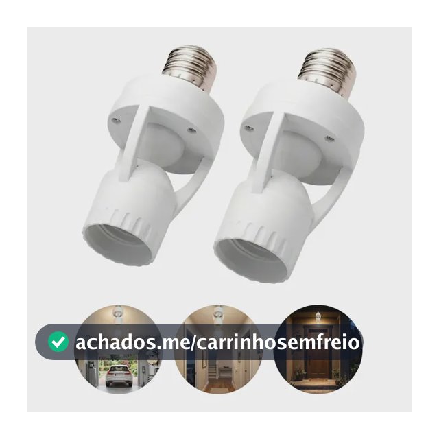 Kit 2 Sensor Presença Movimento Iluminação Soquete  Bivolt Branco