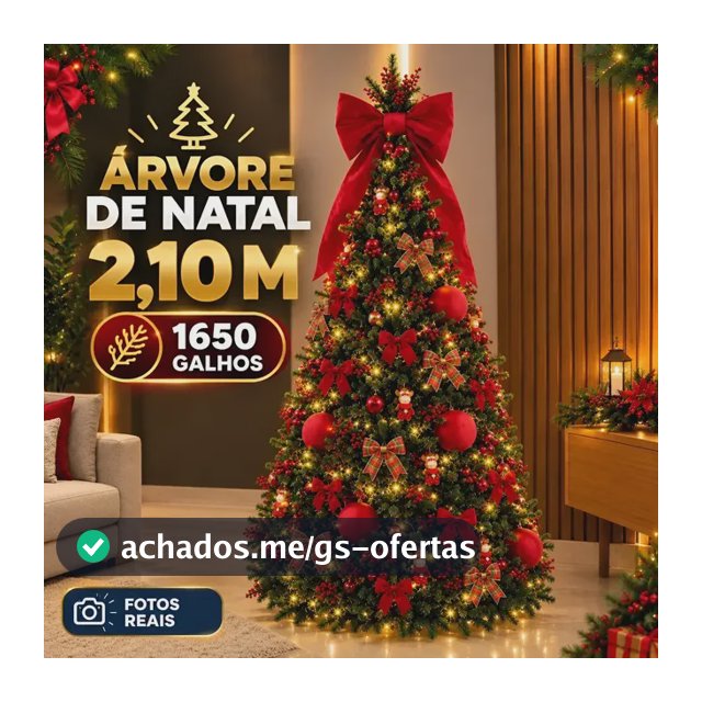 Árvore De Natal 2,10m Fácil Montagem 1675 Galhos Articulado Verde