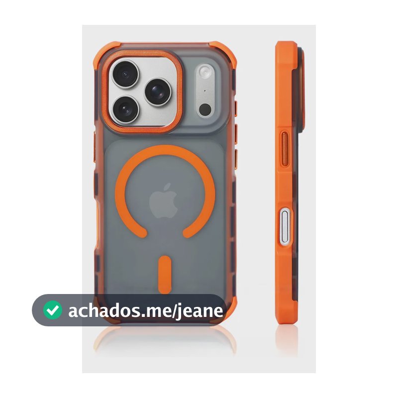 Capa Magnética Resistente A Quedas Para iPhone 18/17 Pro Max Cor Laranja 18pro/17pro