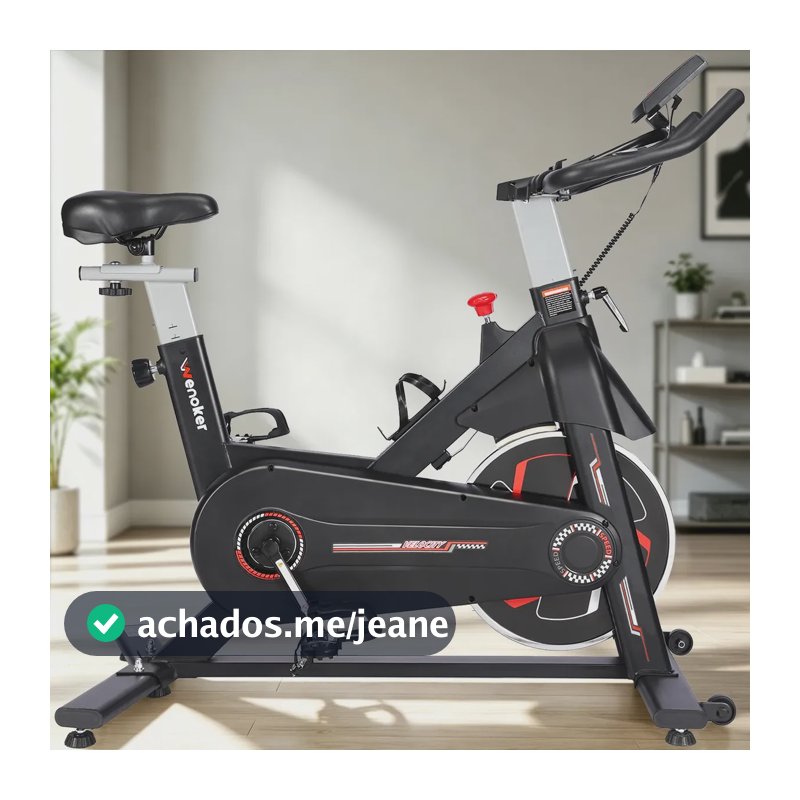 Bicicleta Ergométrica Bike Spinning Inércia 15kg Suporta Até 160kg Silenciosa Profissional Para Casa Wenoker Indoor Fitness Vermelha/Preta