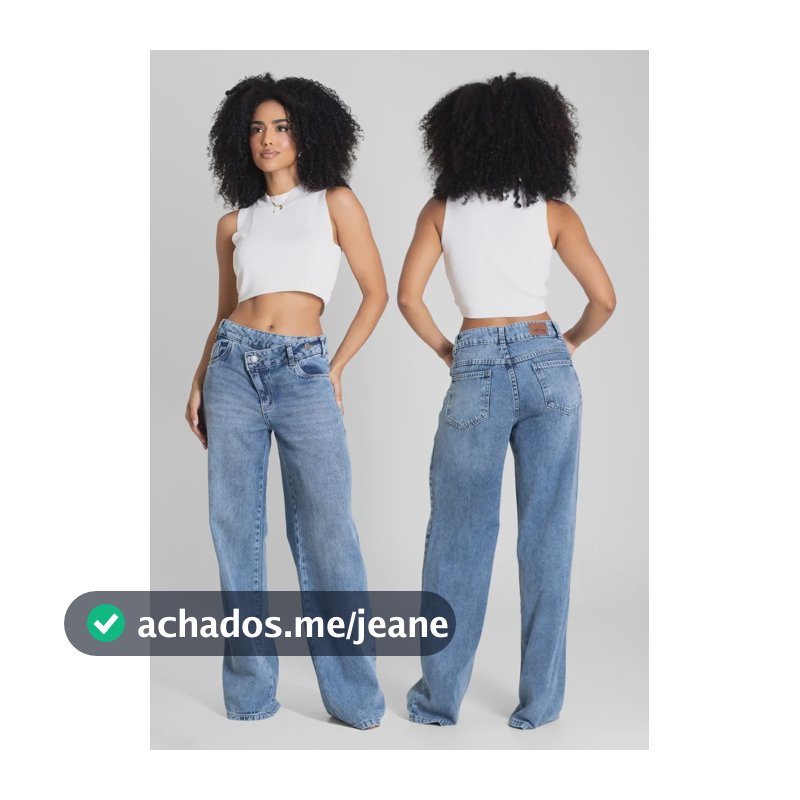 Jeans Sawary Feminina Calca Wide Leg_283304 Índigo Liso 36