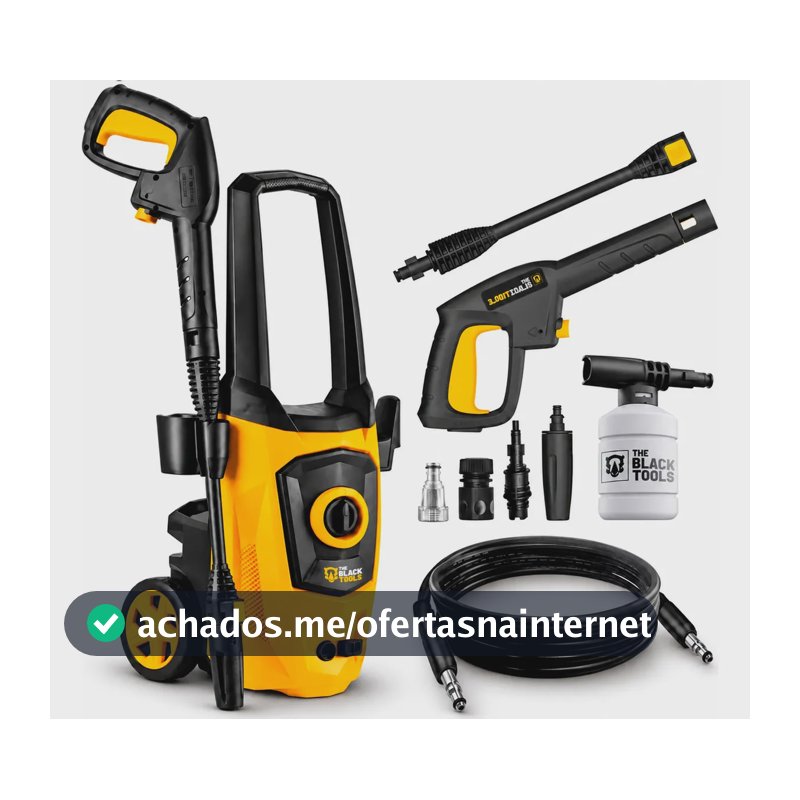 Lavadora De Alta Pressão The Black Tools Tblv175 1750psi Potência De 1500w Com Aplicador De Detergente E Lança Regulável