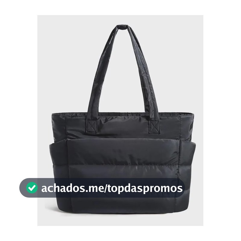 Bolsa De Ombro Grande Feminina Moderna Casual Deslocamento Preto Liso Níquel