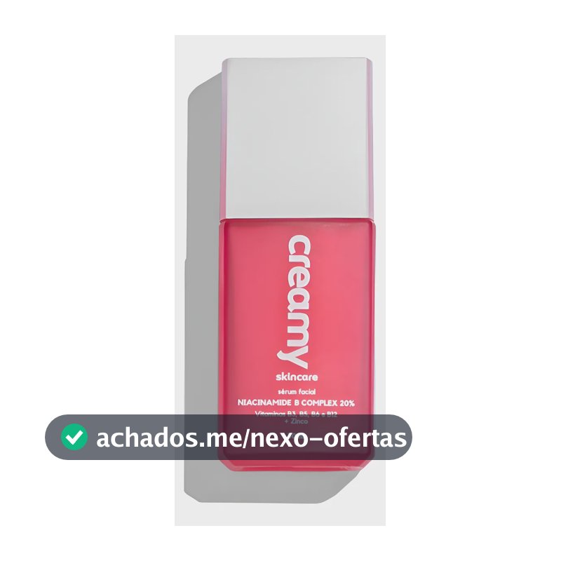Creamy Skincare Niacinamide B Complex 20% 30ml | Uniformiza a Textura e o Tom da Pele, Clareia Manchas, Vitaminas B3, B12, B5, B6, E e Zinco | Todos os Tipos de Pele