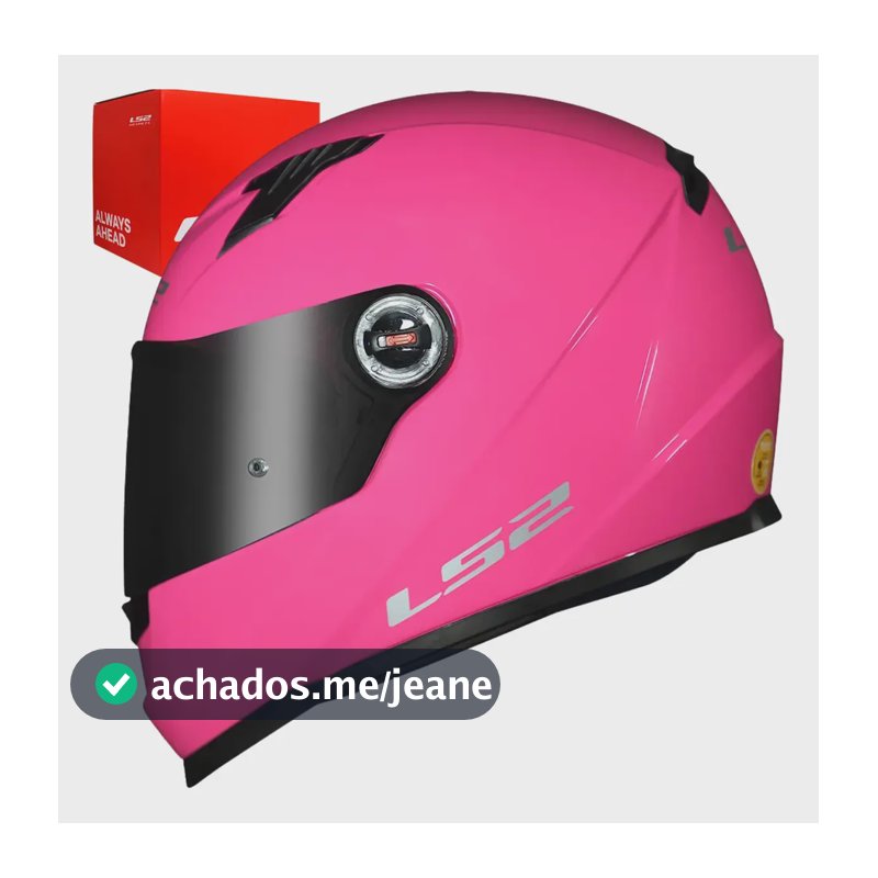 Capacete Integral LS2 FF358 Classic Pink Rosa Para Adultos