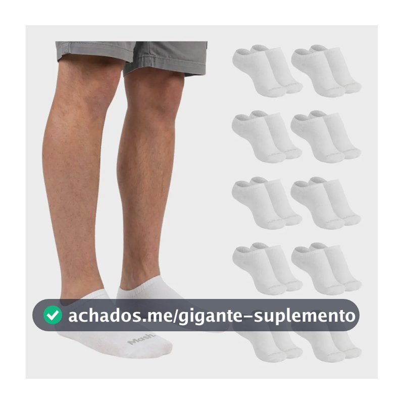 Kit 10 Pares Meia Invisível Soquete Algodão Confortável Mash 10 Brancas Meia Invisível Meia Cano Curto Meia Masculina Meia Feminina G ( 39 A 44 ) Meia Masculina Meia Feminina Meia Algodão
