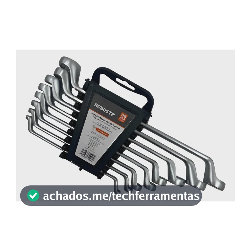 Jogo De Chaves Estrela 6mm A 22mm 8 Pçs Profissional Robust Cromado