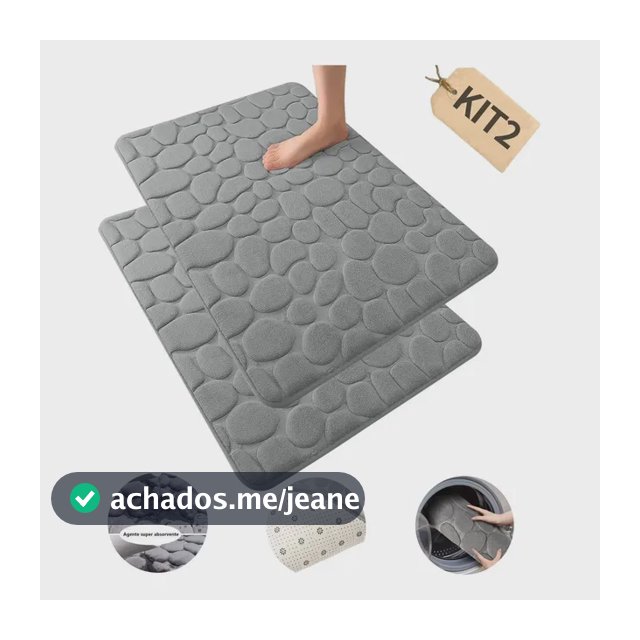 Kit 2 Tapetes Para Banheiro Antiderrapante Super Soft