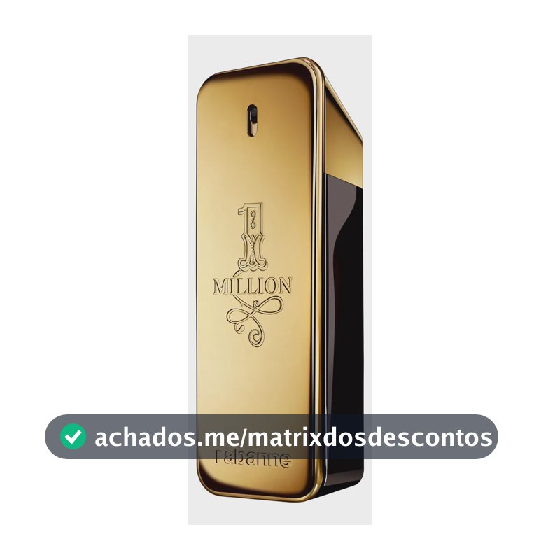Perfume Masculino Rabanne 1 Million 100ml Eau de Toilette EDT – Fragrância Amadeirada Picante com Couro e Âmbar