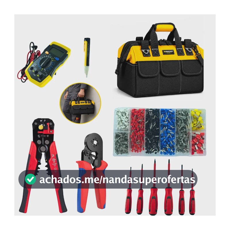 Kit Ferramentas para Eletricista Profissional CIETEC com Multímetro e 12 Peças