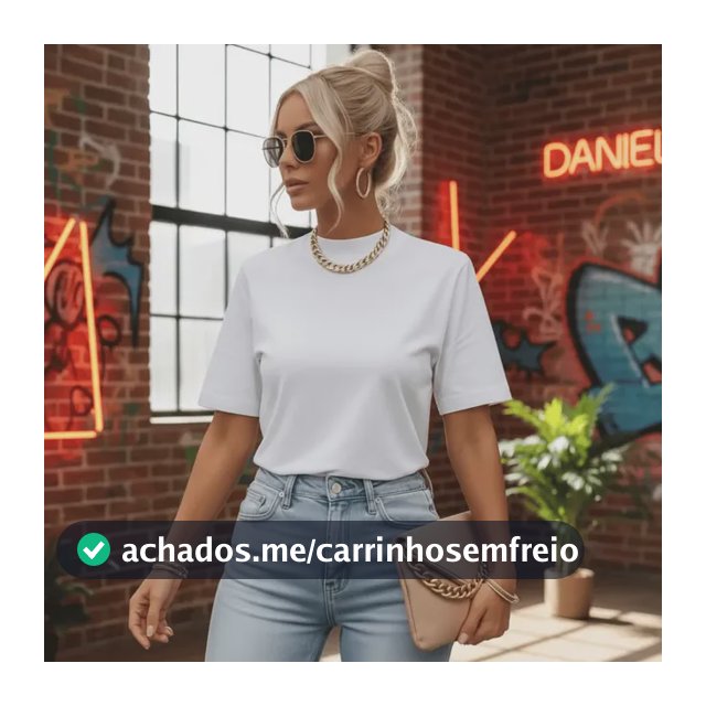 Blusa Moda Feminina T-shirt Básica Gola Alta Algodão
